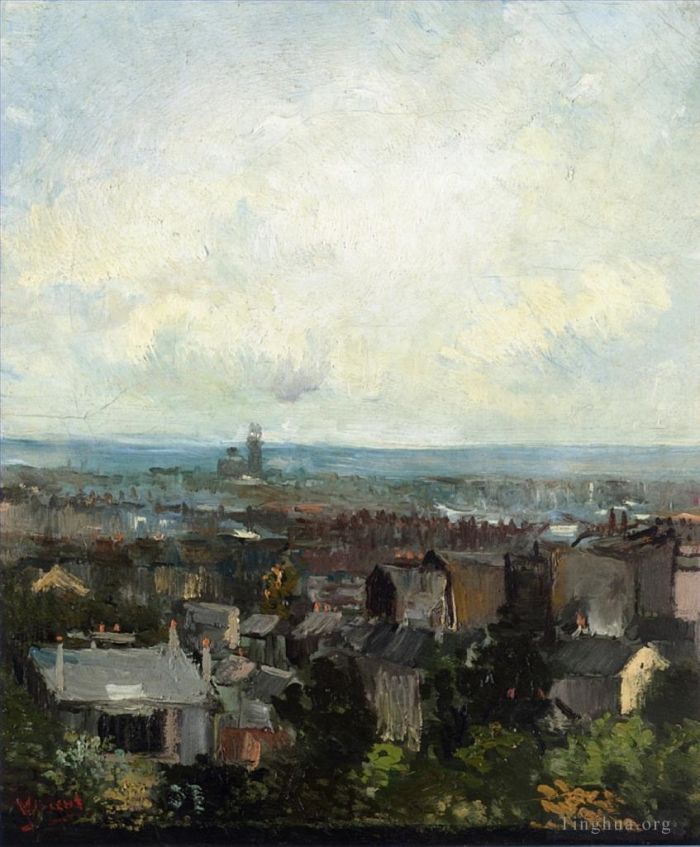 Vincent van Gogh Oil Painting - View of Paris from near Montmartre