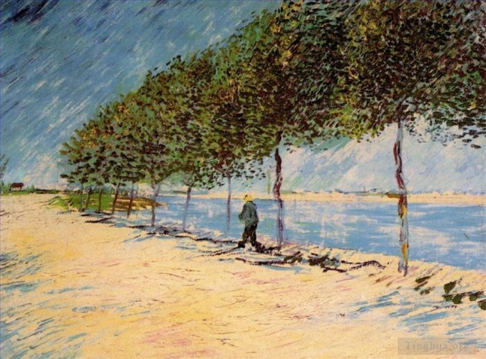 Vincent van Gogh Oil Painting - Walk Along the Banks of the Seine Near Asnières