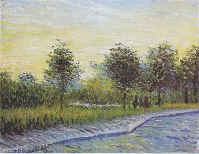 Vincent van Gogh Oil Painting - Way in the Voyer d Argenson Park in Asnieres