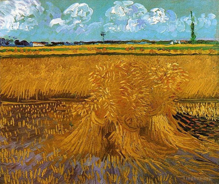 Vincent van Gogh Oil Painting - Wheatfield with Sheaves