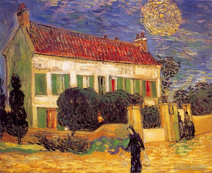 Vincent van Gogh Oil Painting - White House at Night