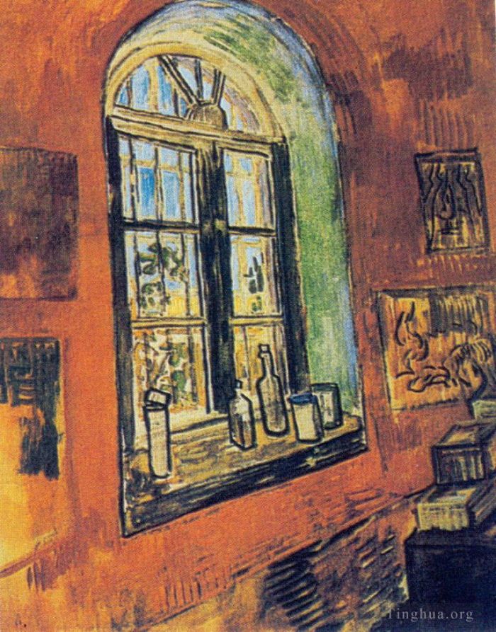 Vincent van Gogh Oil Painting - Window of Vincent s Studio at the Asylum