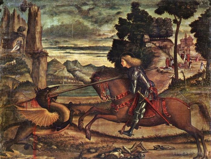 Vittore Carpaccio Various Paintings - St George and the Dragon 1516