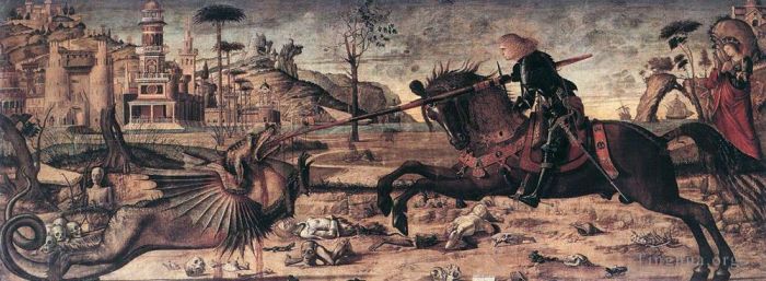 Vittore Carpaccio Various Paintings - St George and the Dragon
