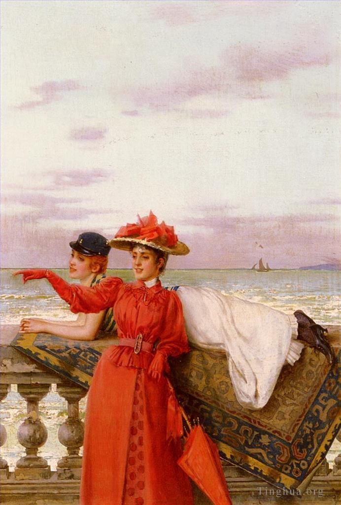 Vittorio Matteo Corcos Oil Painting - Matteo Looking Out To Sea