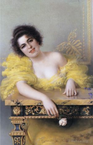 Artist Vittorio Matteo Corcos's Work - Portrait of a Young Woman