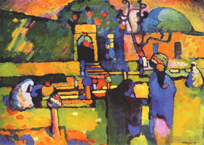 Wassily Kandinsky Oil Painting - Arabs I Cemetery