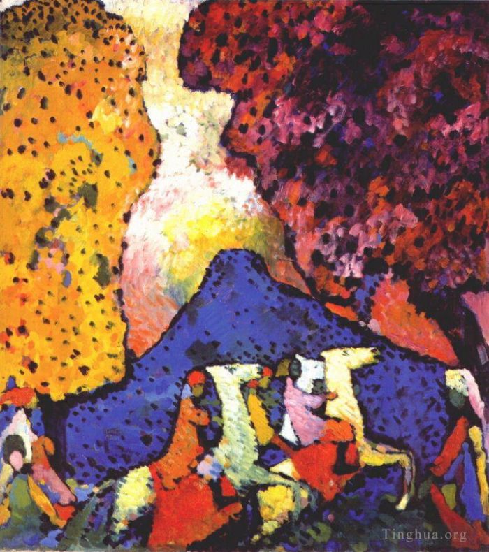 Wassily Kandinsky Oil Painting - Blue mountain