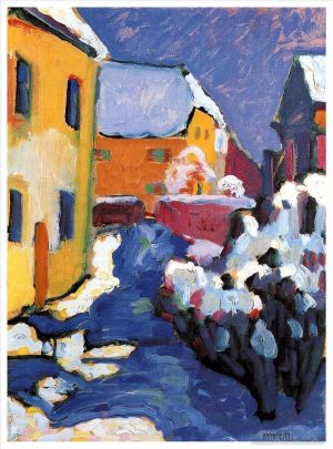 Artist Wassily Kandinsky's Work - Cemetery and vicarage in Kochel