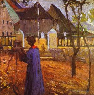 Artist Wassily Kandinsky's Work - Gabriele Munter painting