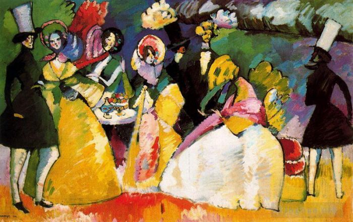 Wassily Kandinsky Oil Painting - Group in Crinolines