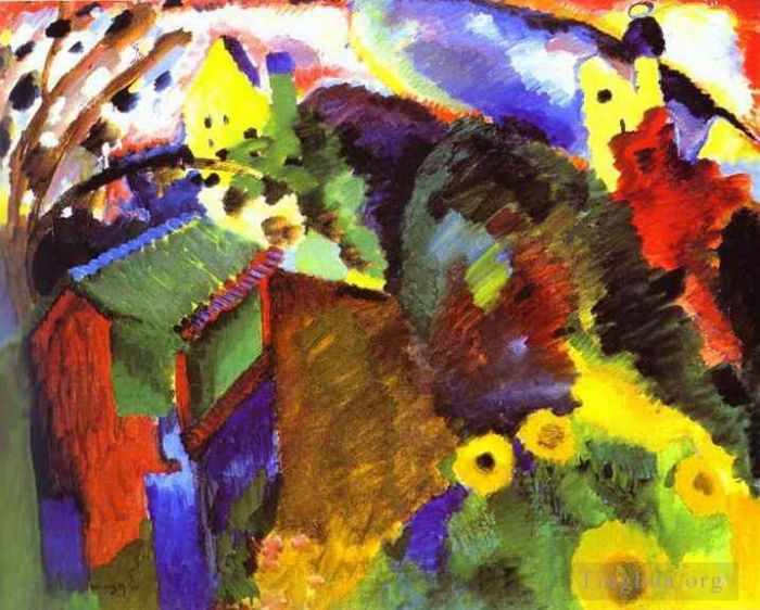 Wassily Kandinsky Oil Painting - Murnau Garden