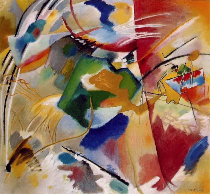 Wassily Kandinsky Oil Painting - Painting with green center
