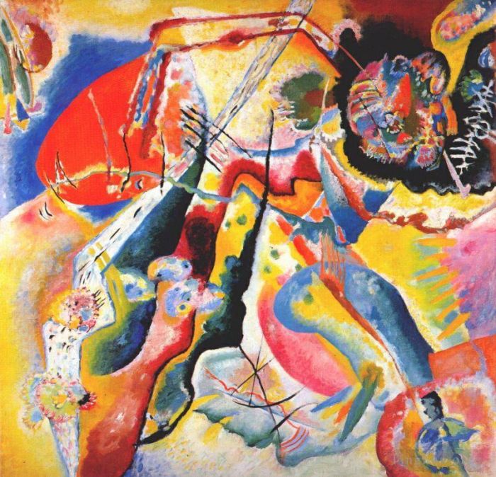 Wassily Kandinsky Oil Painting - Painting with red spot