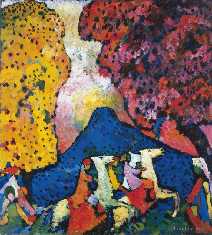 Wassily Kandinsky Oil Painting - The Blue Mountain Der blaue Berg