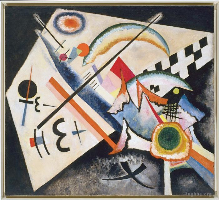 Wassily Kandinsky Oil Painting - White Cross WeiBes Kreuz