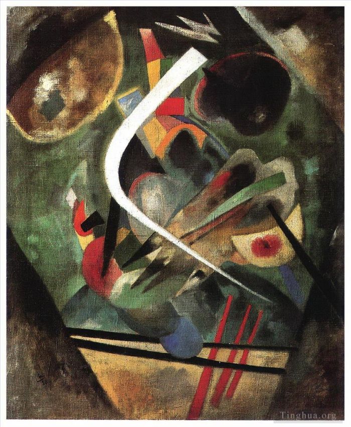 Wassily Kandinsky Oil Painting - White Line 2