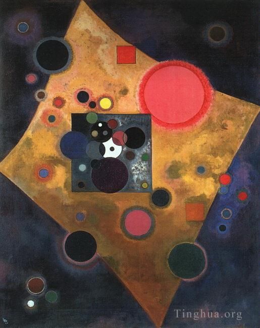Wassily Kandinsky Various Paintings - Accent on rose