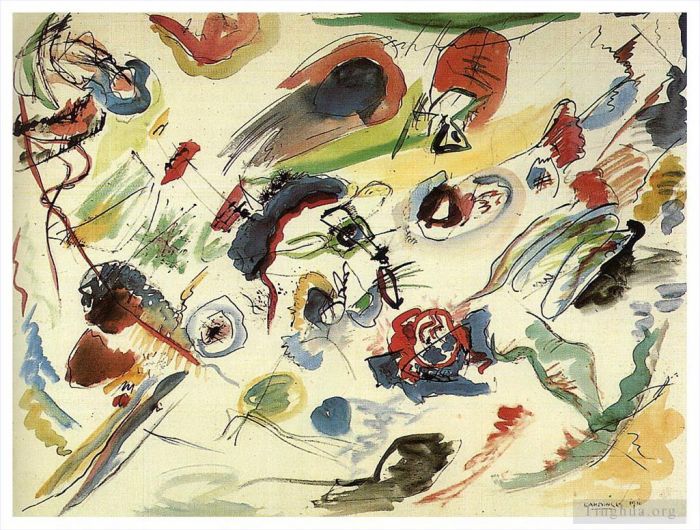 Wassily Kandinsky Various Paintings - First abstract watercolor