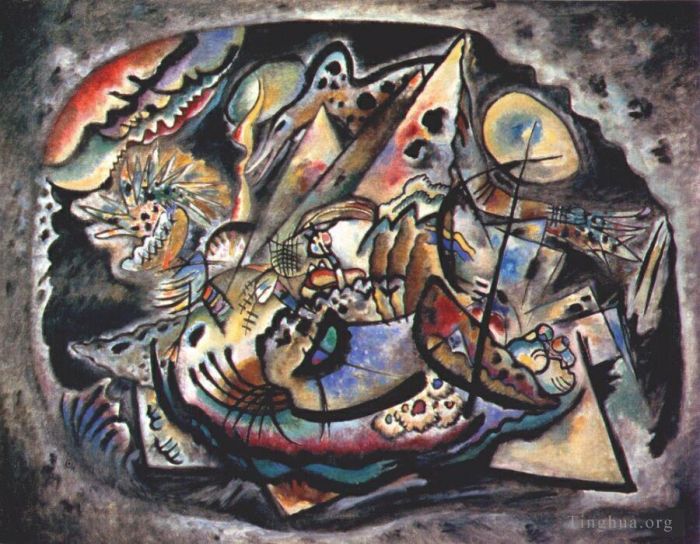 Wassily Kandinsky Various Paintings - Grey oval