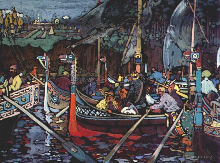 Wassily Kandinsky Various Paintings - Volga song