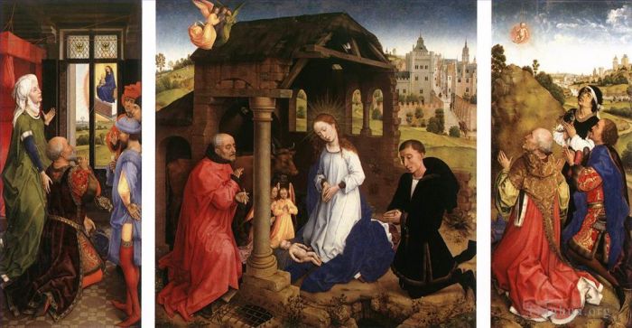 Rogier van der Weyden Oil Painting - Bladelin Triptych