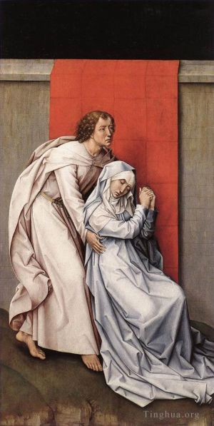Artist Rogier van der Weyden's Work - Crucifixion Diptych left panel painter