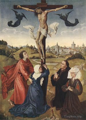 Artist Rogier van der Weyden's Work - Crucifixion Triptych central panel