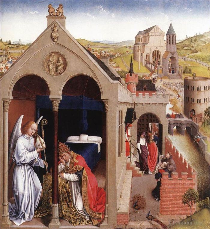 Rogier van der Weyden Oil Painting - Dream of Pope Sergius