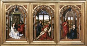 Antique Oil Painting - Mary Altarpiece Miraflores Altarpiece