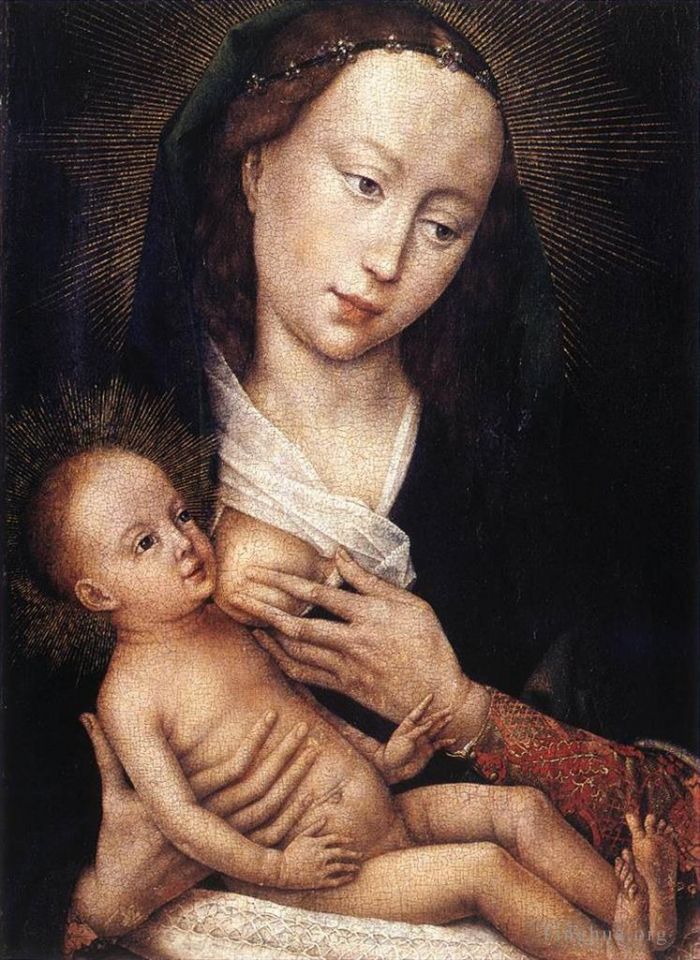 Rogier van der Weyden Oil Painting - Portrait Diptych of Jean de Gros left wing