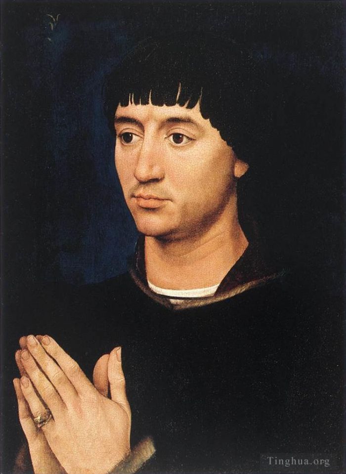 Rogier van der Weyden Oil Painting - Portrait Diptych of Jean de Gros right wing