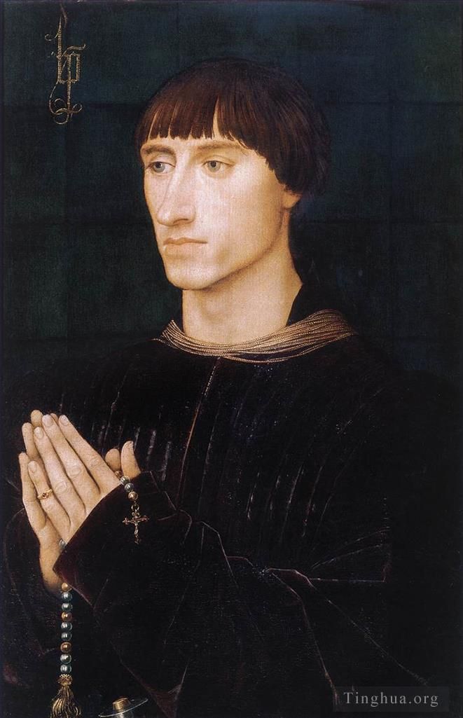 Rogier van der Weyden Oil Painting - Portrait Diptych of Philippe de Croy right wing