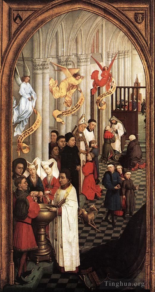 Rogier van der Weyden Oil Painting - Seven Sacraments left wing