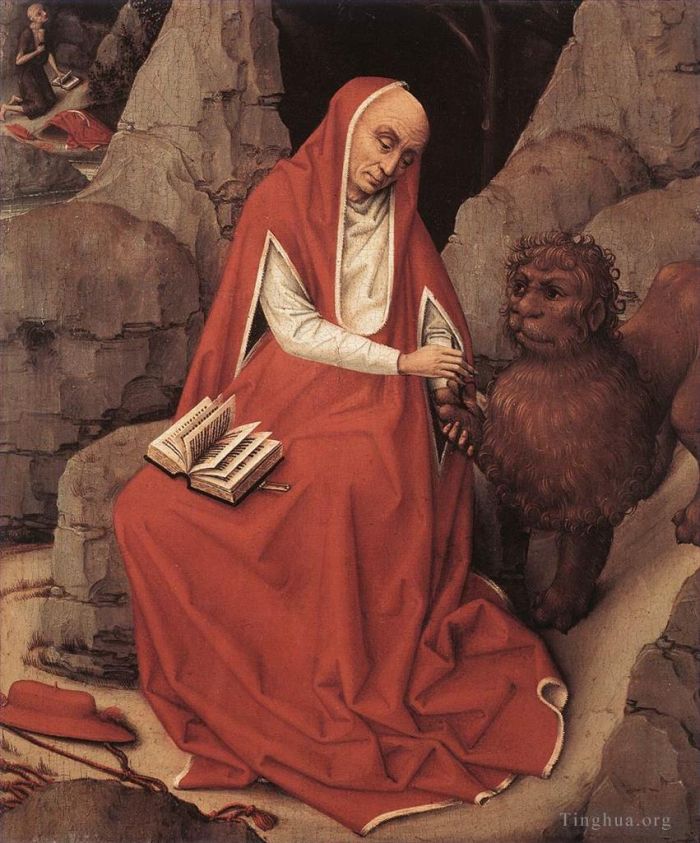 Rogier van der Weyden Oil Painting - St Jerome and the Lion