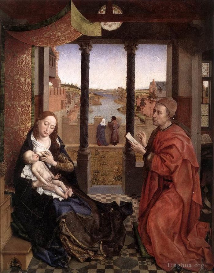 Rogier van der Weyden Oil Painting - St Luke Drawing a Portrait of the Madonna