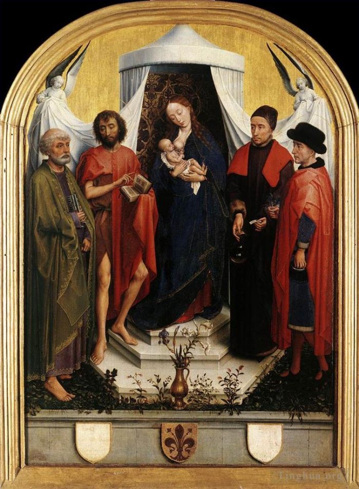 Rogier van der Weyden Oil Painting - Virgin with the Child and Four Saints