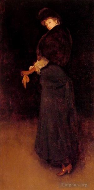 Artist James Abbott McNeill Whistler's Work - Arrangement in Black The Lady in the Yellow