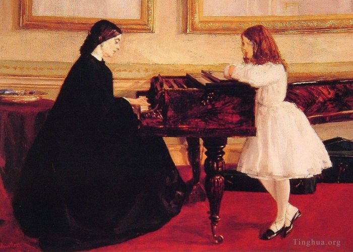 James Abbott McNeill Whistler Oil Painting - At the Piano