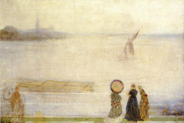 James Abbott McNeill Whistler Oil Painting - Battersea Reach from Lindsey Houses