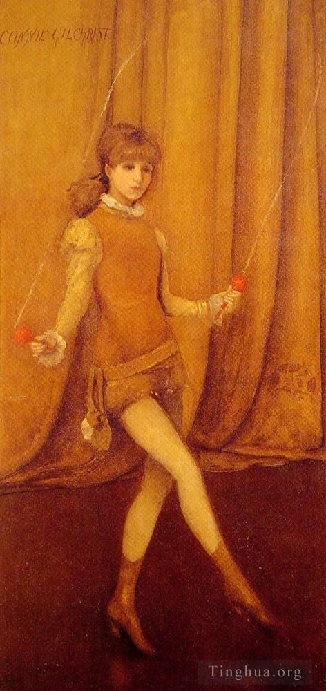 James Abbott McNeill Whistler Oil Painting - Harmony in Yellow and Gold The Gold Girl Connie Gilchrist