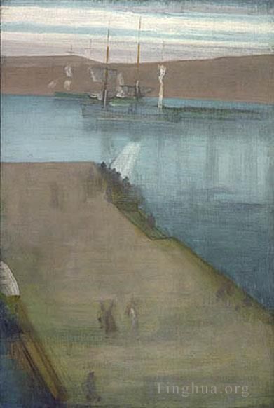 James Abbott McNeill Whistler Oil Painting - James Abott McNeill Valparaiso Harbor