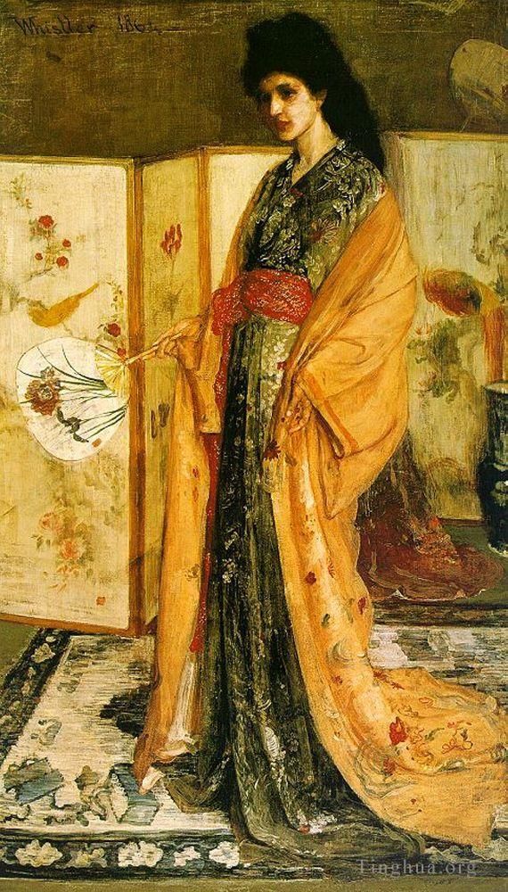 James Abbott McNeill Whistler Oil Painting - La Princesse duPays de la Porcelaine