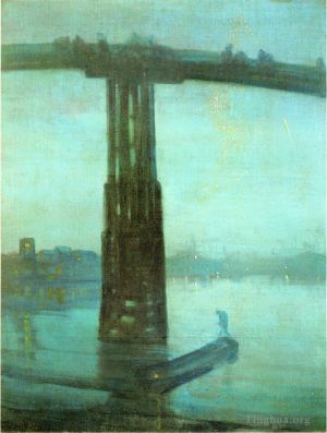Artist James Abbott McNeill Whistler's Work - Nocturne Blue and Gold Old Battersea Bridge
