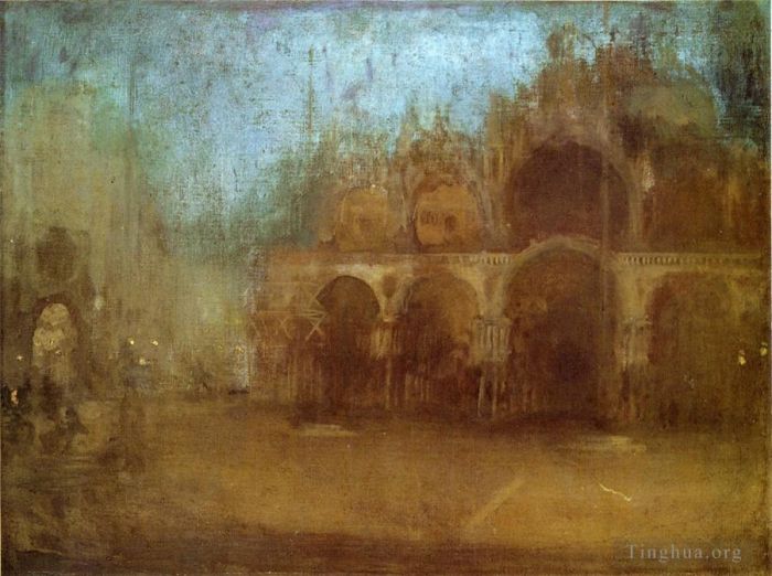 James Abbott McNeill Whistler Oil Painting - Nocturne Blue and Gold St Marks Venice