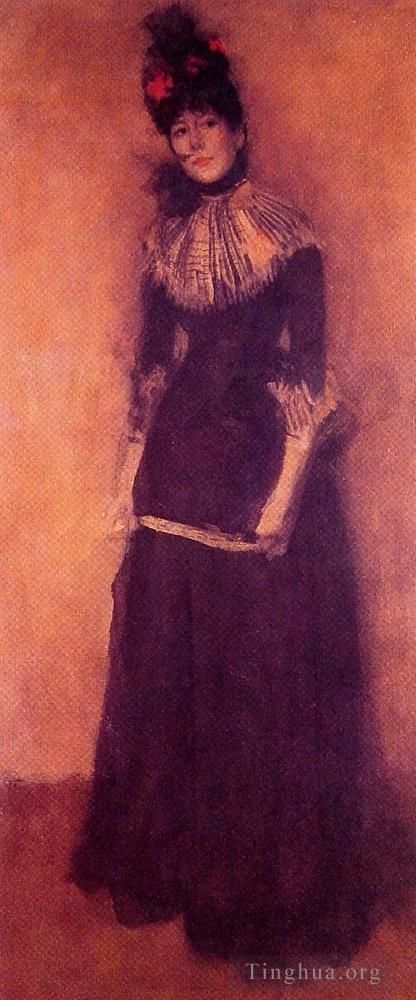 James Abbott McNeill Whistler Oil Painting - Rose et argent La Jolie Mutine