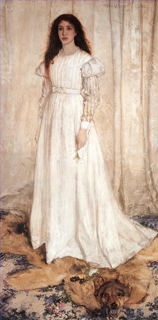 James Abbott McNeill Whistler Oil Painting - Symphony in White No1The White Girl