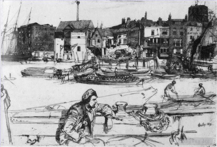 James Abbott McNeill Whistler Various Paintings - Black Lion Wharf