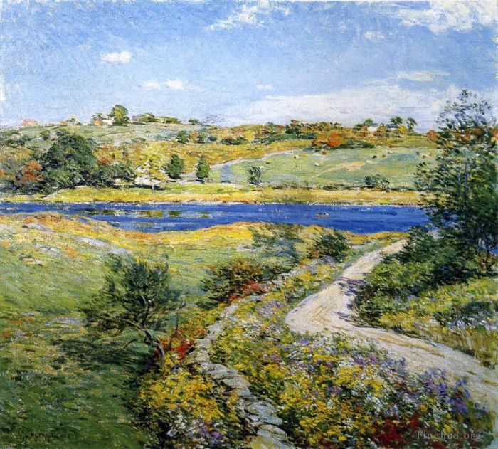 Willard Leroy Metcalf Oil Painting - Autumn Roadside