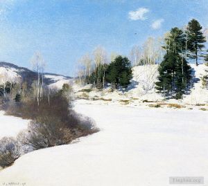 Artist Willard Leroy Metcalf's Work - Hush of Winter
